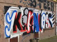 829560 Afbeelding van graffiti met een gestileerde tekst en de tekst STEEN ('Steen' is de Utrechtse rapper Stijn ...